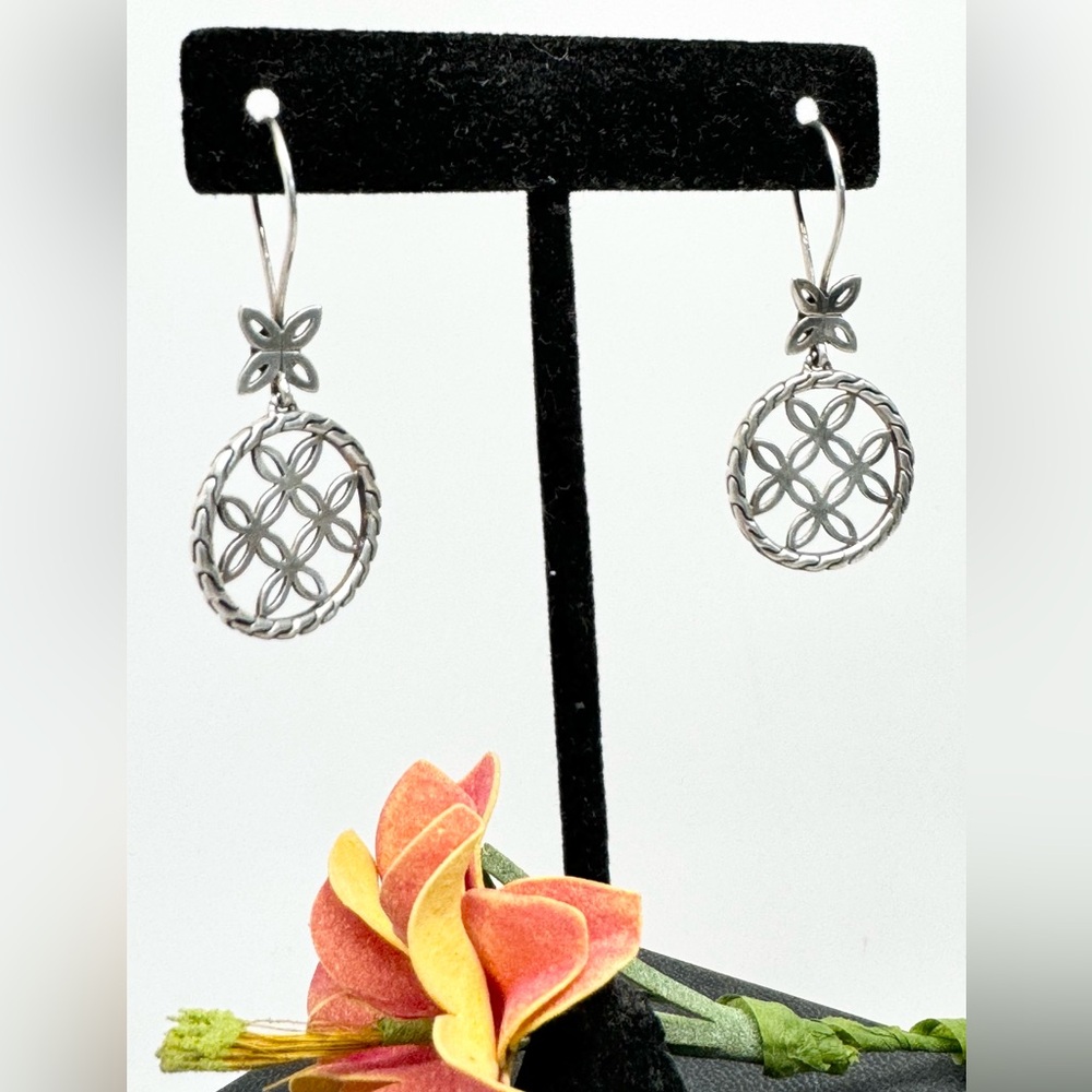 John hardy Kawung Round Dangle Drop Earrings .925